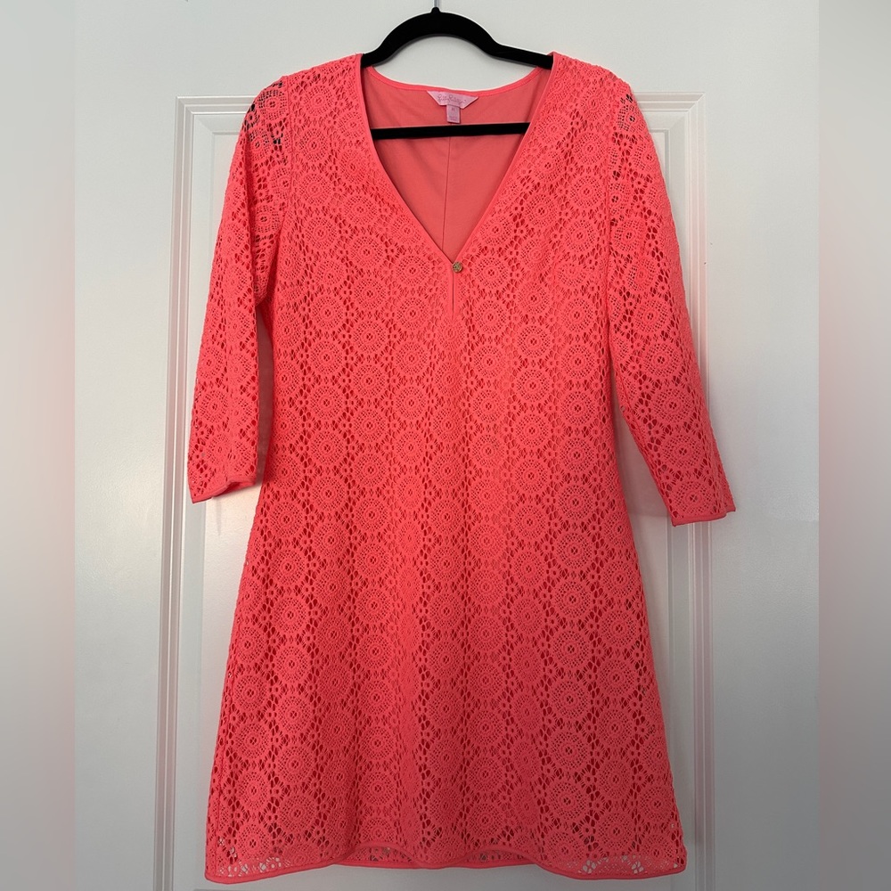 Lilly Pulitzer pink eyelet dress